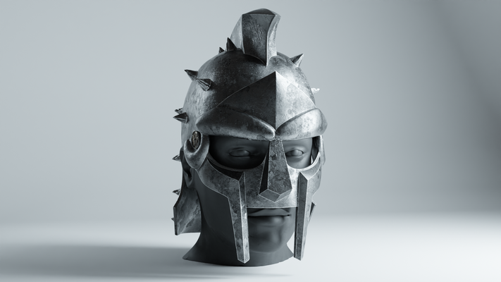 gladiador réplica capacete antigo armaduras guerreiro roma guerra antiguidade itália 3d print model - Mito3D