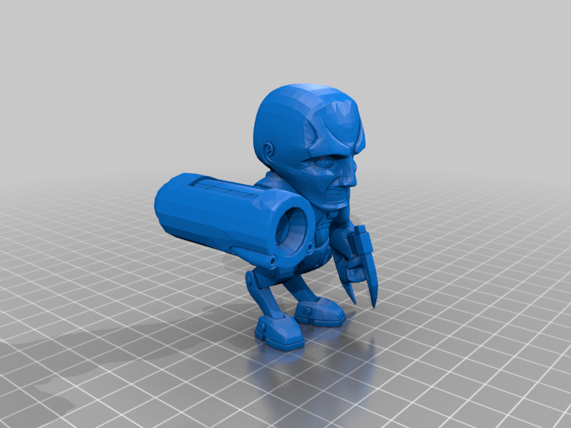 gladiator mini-figure beta collectible cyborg model phalanx quake 2 quakecon railgun strogg toy creatures 3D print model - Mito3D