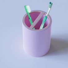 vaso soporte 2 cepillos dientes maceta cepillo baño apoyo higiene salud boca pasta dental 3d print model - Mito3D