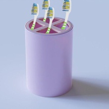 vaso soporte 4 cepillos dientes maceta cepillo baño apoyo higiene salud boca pasta dental 3d print model - Mito3D