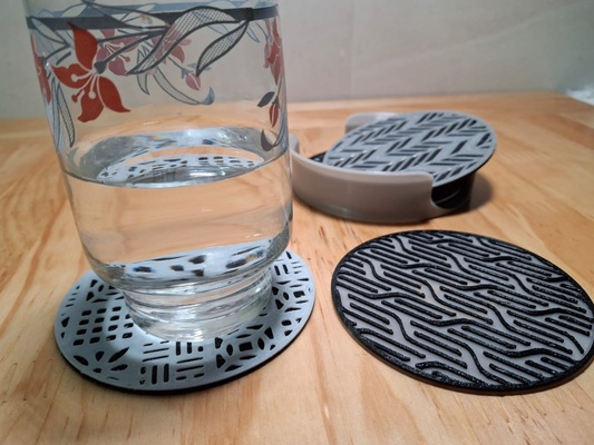 glass holder architecture home cup mat lattice decoration water organizer design 3d print model - Mito3D