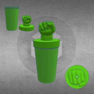 glass screw cap hulk thread lid customized souvenir gift incredible superhero marvel 3d print model - Mito3D