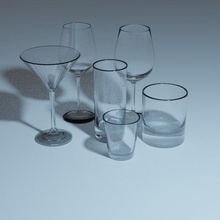 glass set home shot table appliances whitewine redwine highball martini blender bar glassware 3d print model - Mito3D