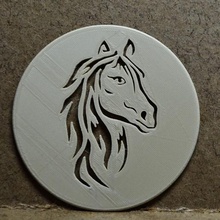glass subglass without rim - design horse home art table coaster 3d print model - Mito3D