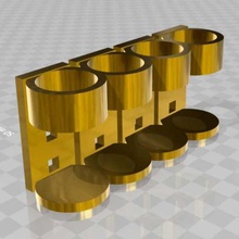verre Fiole titulaire soutien 4x magnétique monter 5x5x5mm organisation 3d print model - Mito3D
