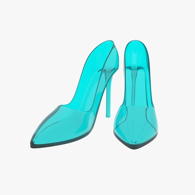 verre femme chaussure casser chaussures blu décor impression prêt mode 3d print model - Mito3D