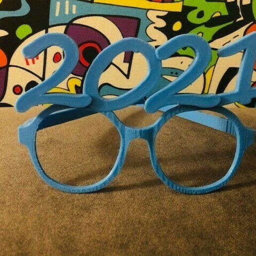 glasses 2021 happy year fram3d sunglasses occhialli optimaker new 3D print model - Mito3D