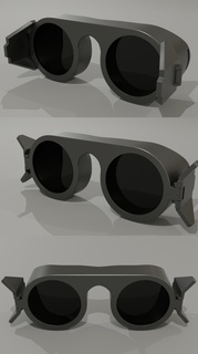 Brille beweglich Schilde 3d print model - Mito3D