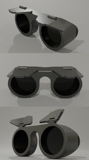 Brille beweglich Schilde 3d print model - Mito3D