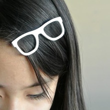 glasses shaped hair clip fashion verres agrafeuse chevelure broche 3d print model - Mito3D
