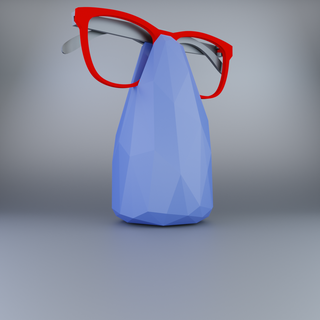 bicchieri supporto lowpoly eyeglasses holder scrivania elegante piccolo carina naso 3d print model - Mito3D