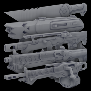 glitchpop collezione gioco valoroso pistole pistola fucile cecchino bocca Valo tiro caccia sub mitragliatrice 3d print model - Mito3D