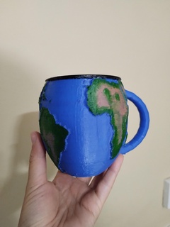 globe mug land terrestrial planet world earth 3d print model - Mito3D