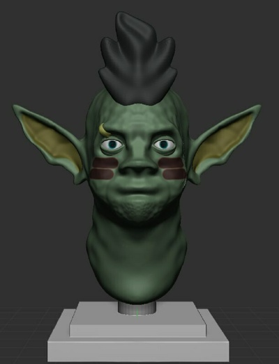 duende busto dnd juego rol verde 3d print model - Mito3D