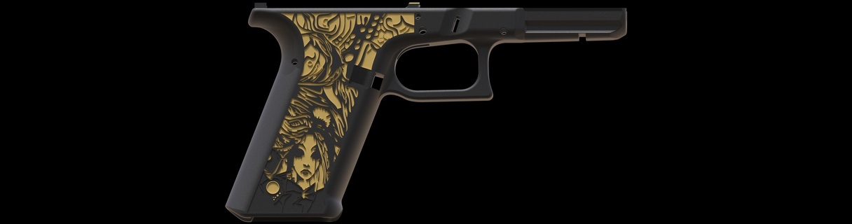 glock 17 andromeda stipple 192 19 guns firearms grips handstop speedloader extended release fmda gun artistic designs 3d print model - Mito3D