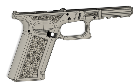 glock 17 canis stipple 192 19 guns firearms grips p80 speedloader extended release fmda gun artistic designs 3d print model - Mito3D