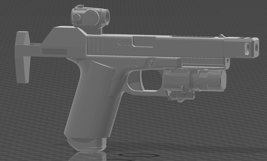 glock 17 karabina stok mevcut minifig ölçek tabanca 3d print model - Mito3D