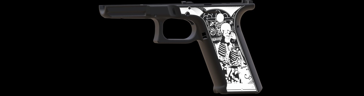 glock 17 forgotten love stipple 192 19 guns firearms grips handstop speedloader extended release fmda gun artistic designs 3d print model - Mito3D