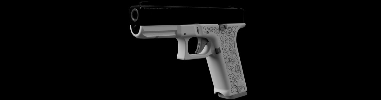 glock 17 gears stipple 192 19 guns firearms grips handstop speedloader extended release fmda gun artistic designs 3d print model - Mito3D