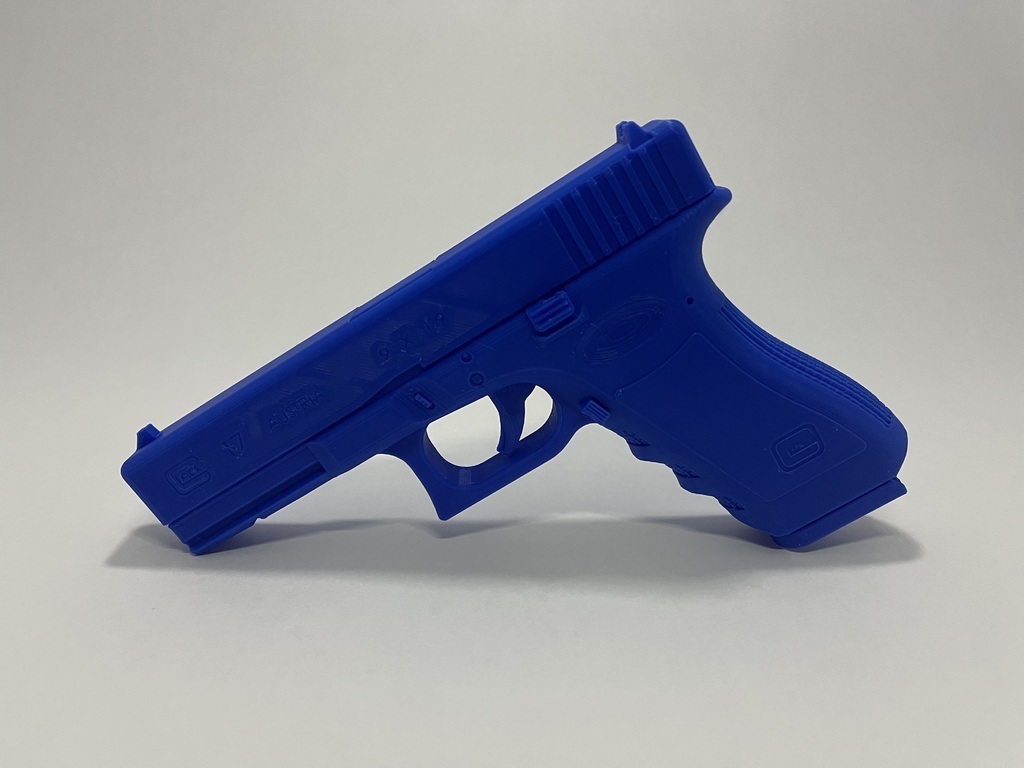 glock 17 gen 3 blue gun red training art guns models art 3D print model - Mito3D