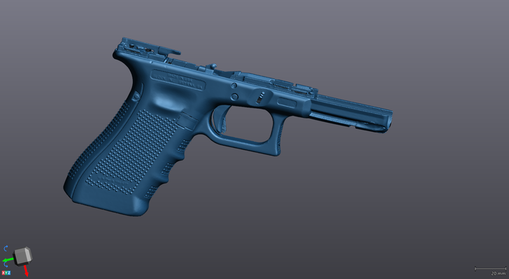 glock 17 gen 4 stl 3d modelo real pistola escanear combate apuntalar molde moldura kydex cuero funda elaboración formación táctico cosplay 3d print model - Mito3D