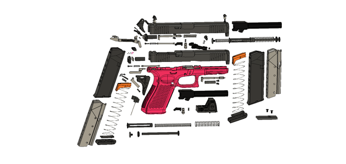 glock 17 gen 5 goujat dossiers pièces jouet réplique glock17 glock218 18 glock19 19 glock22 22 3 gen3 gen5 pistolet 3d analyse accessoires balayage 3d print model - Mito3D