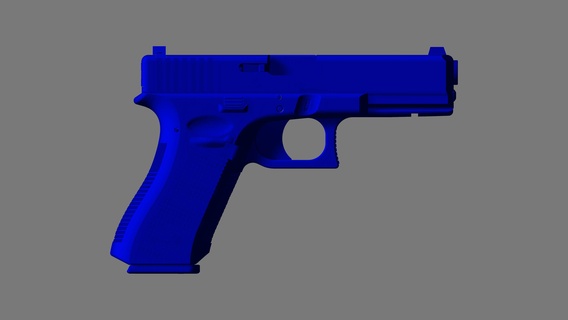 glock 17 gen 5 katı model 9x19 9mm Luger tabanca Eğitim madde işareti ateşli silah askeri 3d print model - Mito3D