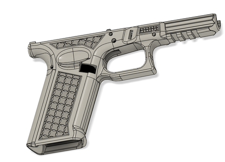 glock 17 p80 criss cross stipple Tools 192 19 guns firearms grips speedloader extended release fmda gun artistic designs 3d print model - Mito3D