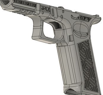 glock 17 p80 insane stipple Tools 192 19 guns firearms grips speedloader extended release fmda gun artistic designs 3d print model - Mito3D