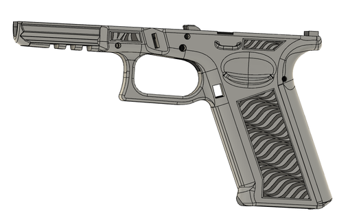 glock 17 p80 wave stipple Tools 192 19 guns firearms grips speedloader extended release fmda gun artistic designs 3d print model - Mito3D