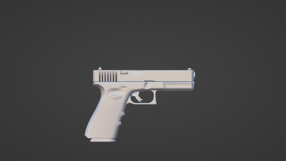 glock 17 pistol gun bullet 9mm handgun weapon fps toy low poly math art 3d print model - Mito3D