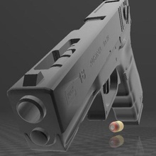 glock 18 divers arme à feu pistolet glock18 de poing autriche 9mm 3d print model - Mito3D