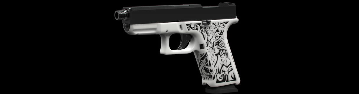 glock 19 artemiz stipple 192 17 guns firearms triggers grips magazines rifle handstop speedloader extended release fmda gun artistic designs 3d print model - Mito3D