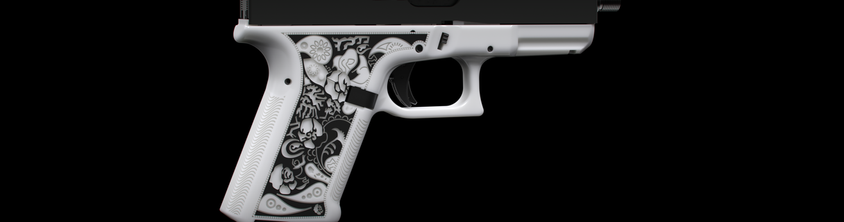 glock 19 pontilhado 17 armas fogo gatilhos apertos revistas rifle parada mão speedloader estendido liberação fmda arma 3d print model - Mito3D