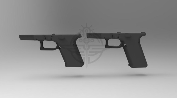 glock 19 classic gen 1 frame glock17 trails gen1 17 fma 3d print pistol 9mm g19 lower baseplate 3d print model - Mito3D