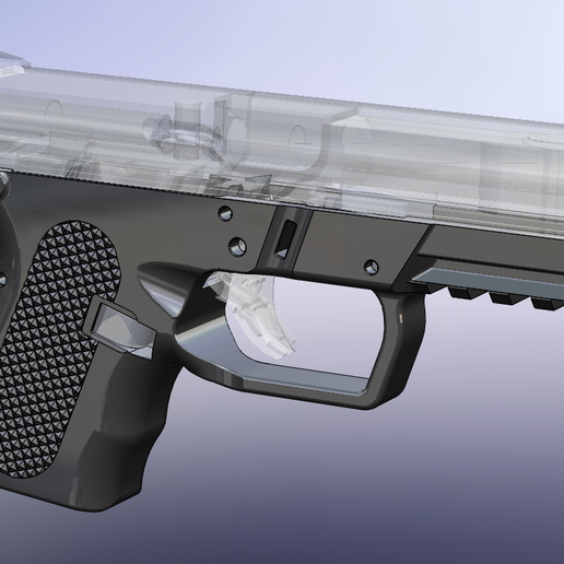 glock 19 commander frame tool g19 3d printed rails 9mm pistol g26 3D print model - Mito3D