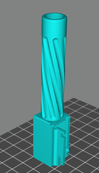 glock 19 fixed barrel power gas glock19 outerbarrel 3D print model - Mito3D