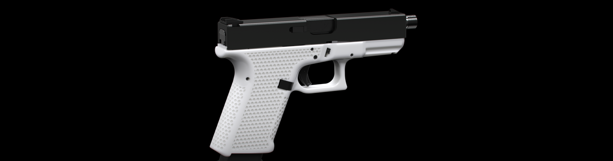 glock 19 honeycomb stipple 192 17 guns firearms grips handstop speedloader extended release fmda gun artistic designs 3d print model - Mito3D