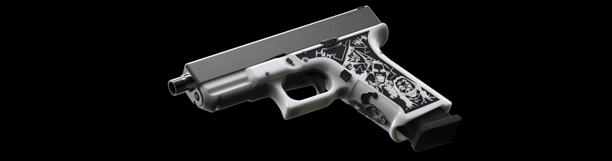 glock 19 palhaço pontilhado 17 armas fogo gatilhos apertos revistas rifle parada mão speedloader estendido liberação fmda 3d print model - Mito3D