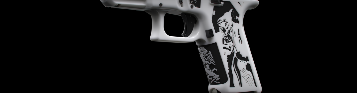 glock 19 love death stipple 17 guns firearms triggers grips magazines rifle handstop speedloader extended release fmda 3d print model - Mito3D