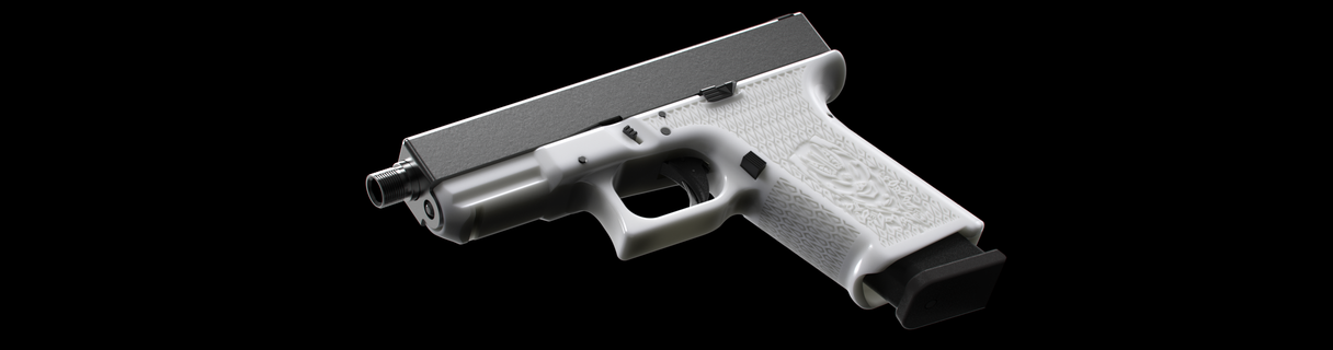 glock 19 sanchez stipple 17 guns firearms triggers grips magazines rifle handstop speedloader extended release fmda gun artistic designs 3d print model - Mito3D