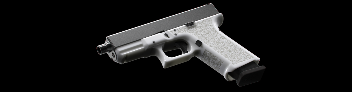 glock 19 silver wings stipple 192 17 guns firearms grips handstop speedloader extended release fmda gun artistic designs 3d print model - Mito3D