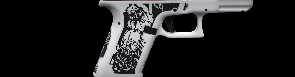 glock 19 cráneo huesos punteado 17 armas fuego disparadores apretones revistas rifle parada manos cargador velocidad extendido lanzamiento FMDA 3d print model - Mito3D