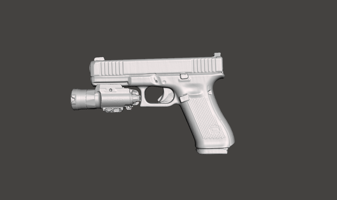 glock 22 gen5 infaillible xh35 réel taille 3d pistolet moule outils bluegun kydex étui moules stl jouet imprimable 3d print model - Mito3D