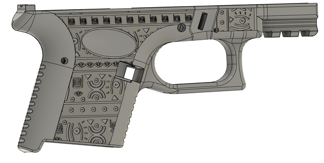 glock 26 aztec stipple 192 17 19 guns firearms p80 grips handstop speedloader g26 fmda gun artistic designs 3d print model - Mito3D