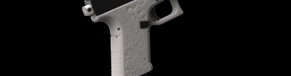 glock 26 aztec stipple 192 17 19 guns firearms grips handstop speedloader extended release fmda gun artistic designs 3d print model - Mito3D
