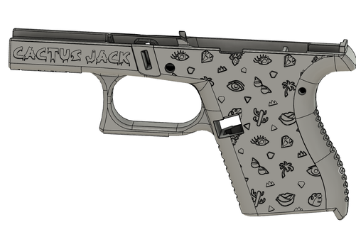 glock 43 ss80 cactus jack stipple 17 guns firearms triggers grips magazines rifle handstop extended release fmda 3d print model - Mito3D
