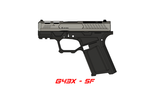 glock 43x - slim frame strike 80 inspired p80 rails industries polymer polymer80 19 26 17 19x 43 48 gun emp models stipple hgw cover plate mos 3d print model - Mito3D