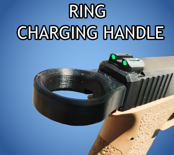 glock charging handle ring backplate 17 cocking ambi back plate 3d print model - Mito3D