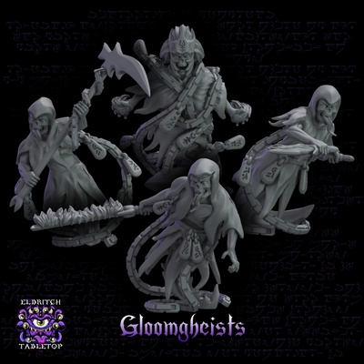 gloomgheists d&d mini miniature pathfinder grimhollow monster eldritch reaper dead undead ghost ghast ghoul gheist shadow 3d print model - Mito3D